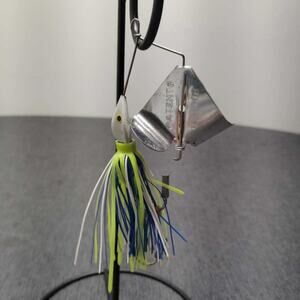 Tandem Blade Spinnerbait Lure Yellow Blue White Skirt Bass Fishing Tackle Patent